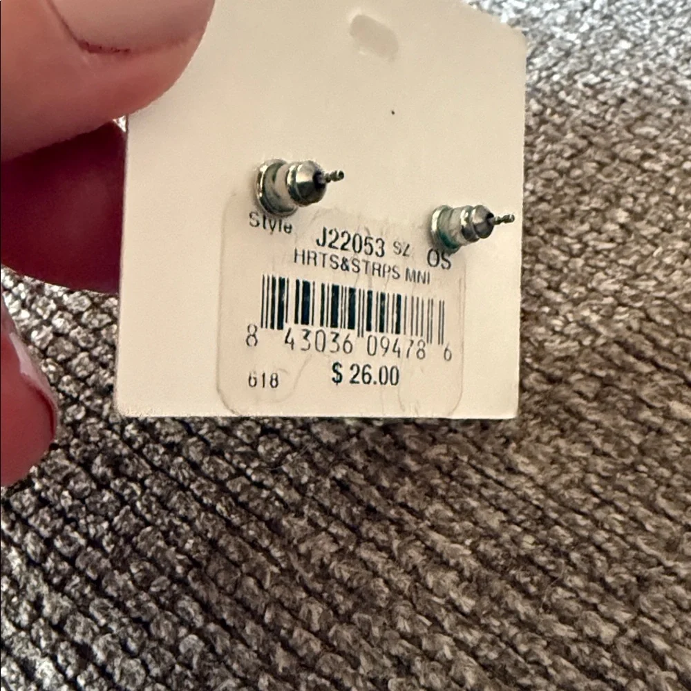 Brighton Patriotic Heart Earrings - Red, Blue, Silver - Picture 2 of 2